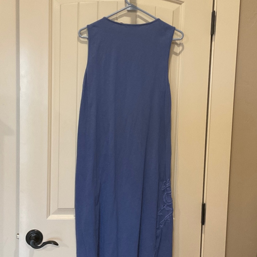 Soft Surroundings Blue Embroidered Mini Dress - Picture 4 of 4